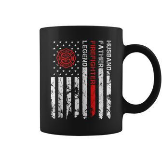 Mens Firefighter Husband Father Legend Fire Rescue Fire Fighter Coffee Mug - Seseable