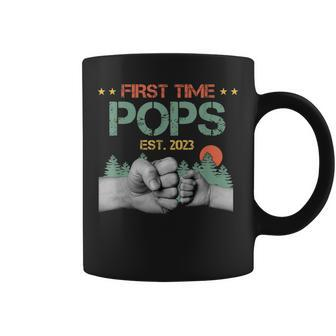 Mens First Time Pops Soon To Be Pops Est 2023 Fathers Day Coffee Mug - Thegiftio UK
