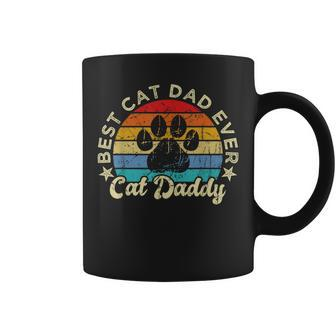 Mens Funny Cat Daddy Cat Father Vintage Best Cat Dad Ever Coffee Mug - Seseable