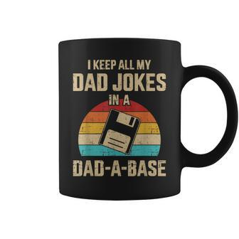 Mens Funny Dad Jokes In Dad-A-Base Vintage For Fathers Day Coffee Mug - Seseable