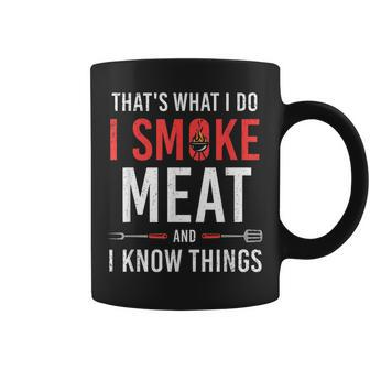 Mens Funny Grilling - Smoke Meat I Know Things - Bbq Coffee Mug - Seseable