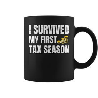 Mens Funny Tax Season I Survived My First Tax Season Humor Coffee Mug | Mazezy UK