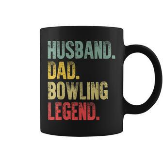 Mens Funny Vintage Bowling Men Husband Dad Legend Retro Coffee Mug - Seseable