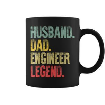 Mens Funny Vintage Husband Dad Engineer Legend Retro Coffee Mug - Seseable