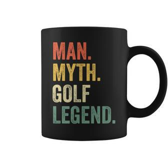 Mens Golfer Funny Man Myth Golf Legend Golfing Dad Vintage Coffee Mug - Seseable