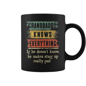 Mens Granddaddy Knows Everything Grandpa Fathers Day Gift Coffee Mug - Seseable