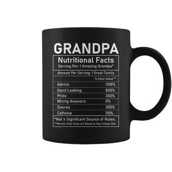 Mens Grandpa Nutritional Facts Funny Grandfather Fathers Day Coffee Mug | Mazezy