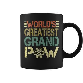 Mens Grandpaw Worlds Greatest Grand Paw Fun Dogs Coffee Mug - Seseable