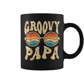 Mens Groovy Papa 70S Aesthetic Nostalgia 1970S Retro Groovy Dad Coffee Mug - Seseable