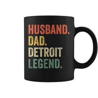 Mens Husband Dad Detroit Legend Funny Fathers Day Vintage Coffee Mug - Seseable