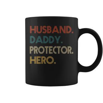 Mens Husband Daddy Protector Hero Fathers Day Gift Dad Son Coffee Mug - Seseable