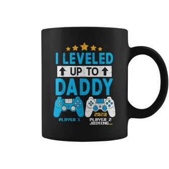 Mens I Leveled Up To Daddy 2023 Gamer Funny Soon To Be Dad 2023 Coffee Mug - Thegiftio UK