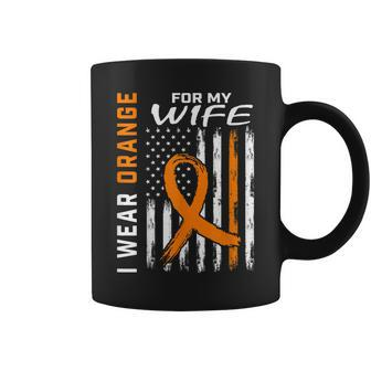 Mens I Wear Orange For My Wife Multiple Sclerosis Awareness Flag Coffee Mug - Seseable