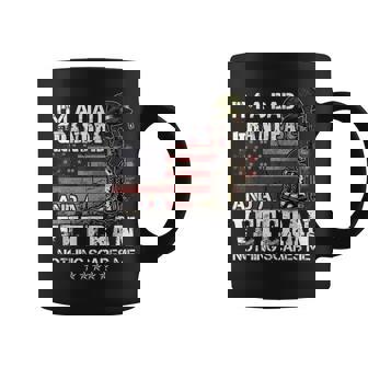 Mens Im A Dad Grandpa And A Veteran Nothing Scares Me Coffee Mug - Seseable