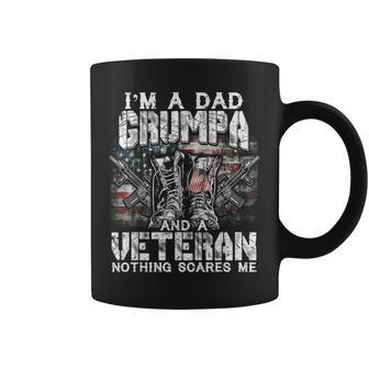 Mens Im A Dad Grumpa Veteran Nothing Scares Me Coffee Mug - Seseable