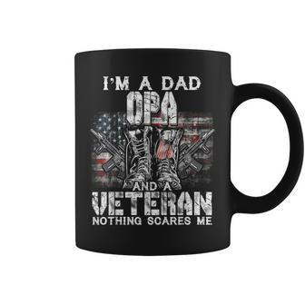 Mens Im A Dad Opa Veteran Nothing Scares Me Proud Coffee Mug - Seseable