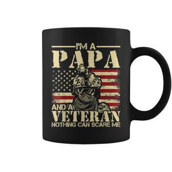 Mens Im A Papa And A Veteran - Patriotic Usa American Flag Coffee Mug - Seseable