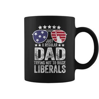 Mens Just A Regular Dad Trying Not To Raise Liberals Republican Coffee Mug - Thegiftio UK