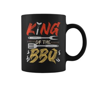 Mens King Of The Bbq Funny Dad Grilling Bbq Fathers Day Men Coffee Mug - Thegiftio UK