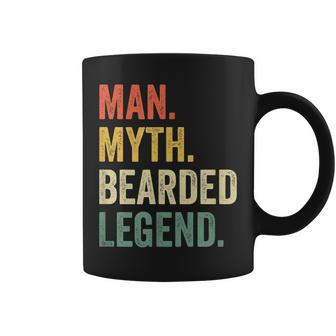 Mens Man Myth Bearded Legend Funny Dad Beard Fathers Day Vintage Coffee Mug - Seseable