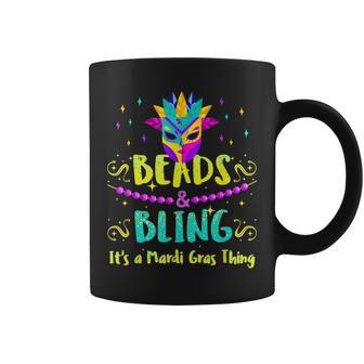 Mens Mardi Gras Outfit For Men Beads And Bling Mardi Gras Thing Coffee Mug - Seseable