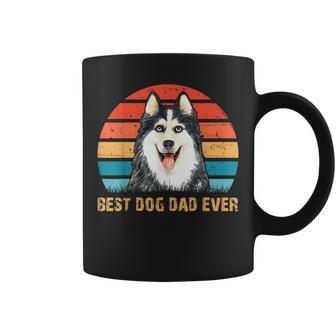 Mens Mens Quote Best Dog Dad Ever Vintage Siberian Husky Gift For Men Coffee Mug | Mazezy