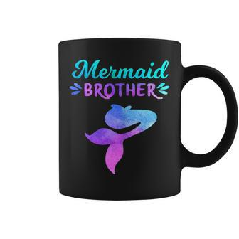 Mens Mermaid Brother Mermaid Birthday Party Shirts Coffee Mug | Mazezy DE