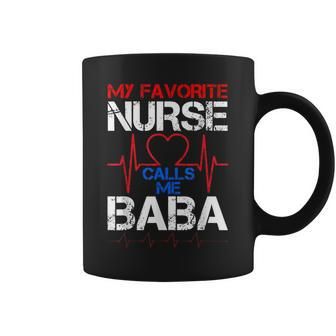 Mens My Favorite Nurse Calls Me Baba Cool Vintage Nurse Dad Coffee Mug - Seseable