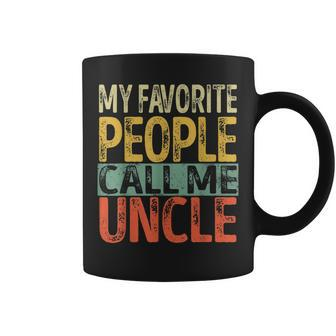 Mens My Favorite People Call Me Uncle Vintage Retro Fathers Day Coffee Mug - Seseable