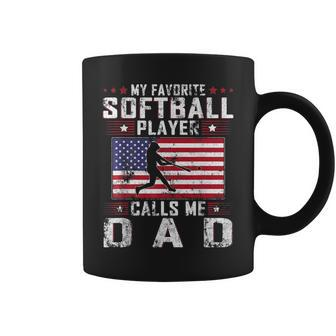 Mens My Favorite Softball Player Calls Me Dad Father Day Coffee Mug - Thegiftio UK