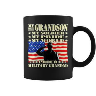 Mens My Grandson My Soldier Hero Proud Military Grandad Gifts Coffee Mug - Seseable