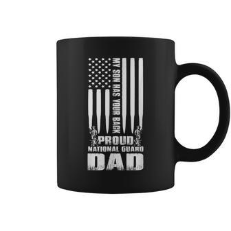 Mens My Son Has Your Back Proud National Guard Dad Army Dad Coffee Mug - Seseable