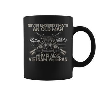 Mens Never Underestimate An Old Man Vietnam Veteran Coffee Mug - Seseable