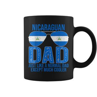 Mens Nicaraguan Dad Nicaragua Flag Sunglasses Fathers Day Coffee Mug - Seseable