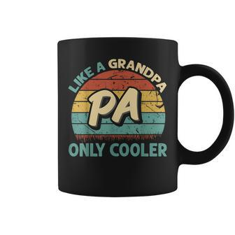 Mens Pa Like A Grandpa Only Cooler Vintage Dad Fathers Day Coffee Mug - Seseable