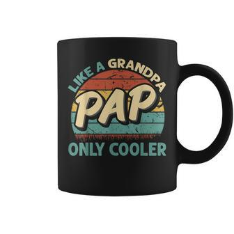Mens Pap Like A Grandpa Only Cooler Vintage Dad Fathers Day Coffee Mug - Seseable