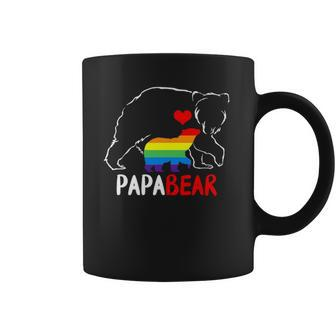 Mens Papa Bear Proud Dad Daddy Rainbow Flag Lgbt Pride Father Day Coffee Mug - Thegiftio UK