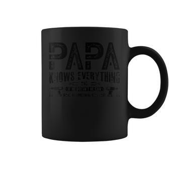Mens Papa Knows Everything Funny Fathers Day Gifts Coffee Mug | Mazezy