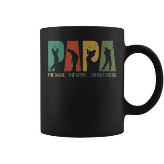 Mens Papa The Man The Myth The Golf Legend Fathers Day Gift Coffee Mug - Seseable
