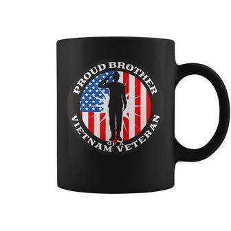 Mens Patriotic Us Flag Gift - Proud Brother Veteran Vietnam Coffee Mug - Seseable