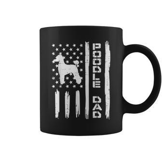 Mens Poodle Dad Us Flag Vintage Patriot Dog Lover Owner Men Gift Coffee Mug - Seseable