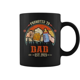Mens Promoted To Dad 2023 Funny For New Dad Coffee Mug - Seseable