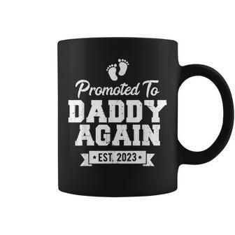 Mens Promoted To Daddy Again 2023 Soon To Be Dad Again Coffee Mug - Thegiftio UK