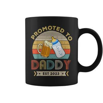 Mens Promoted To Daddy Est 2023 First Time Daddy Fathers Day Coffee Mug - Thegiftio UK