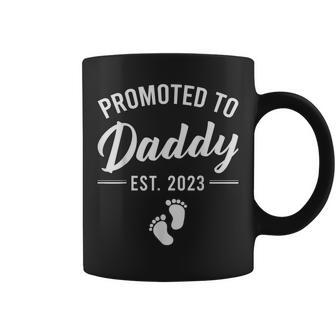 Mens Promoted To Daddy Est 2023 Funny Gift For First Time Dad Men Coffee Mug - Seseable