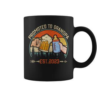 Mens Promoted To Grandpa 2023 Funny For New Grandpa Coffee Mug - Seseable