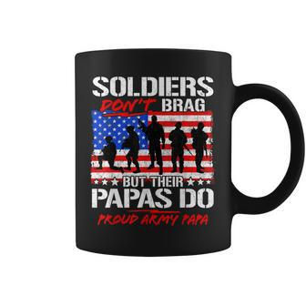Mens Proud Army Papa Soldiers Dont Brag - Military Grandpa Gifts Coffee Mug - Seseable