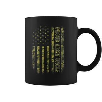 Mens Proud Army Uncle American Flag Camouflage Military Coffee Mug - Seseable