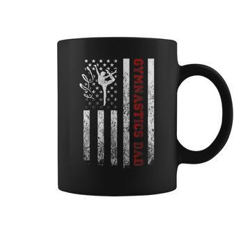 Mens Proud Gymnastics Dad American Flag Cool Usa Patriotic Coffee Mug - Thegiftio UK