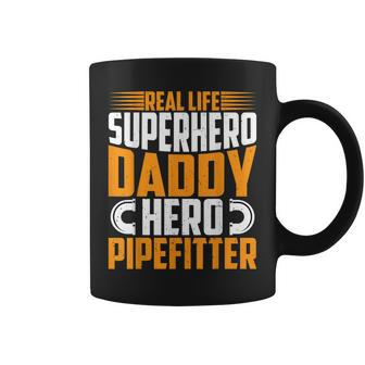 Mens Real Life Superhero Daddy Hero Pipefitter - Fathers Day Mens Coffee Mug - Thegiftio UK